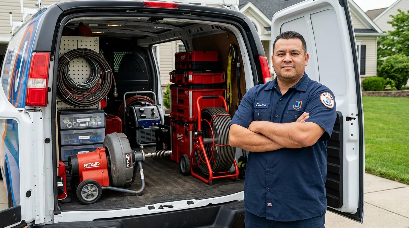 Professional drain cleaning equipment and Johns Plumbing LLC plumber in Middleburgh