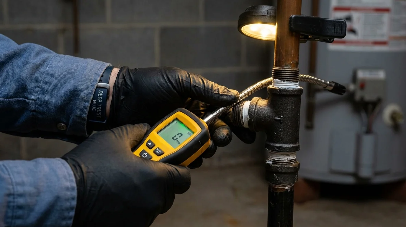 Gas leak detection with electronic sniffer by Johns Plumbing LLC in Middleburgh